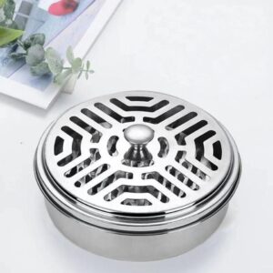 Portable outdoor aromatherapy sandalwood tray - convenient for outdoor use. Home use stainless steel mosquito incense box.
