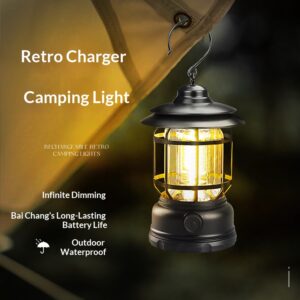 Outdoor camping lamp, ambient light, ultra-long battery life, retro lighting lantern